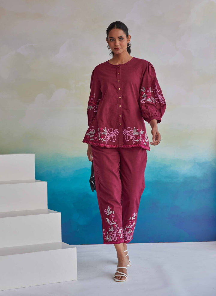 Tushki Cherry Embroidery Co-ord Set