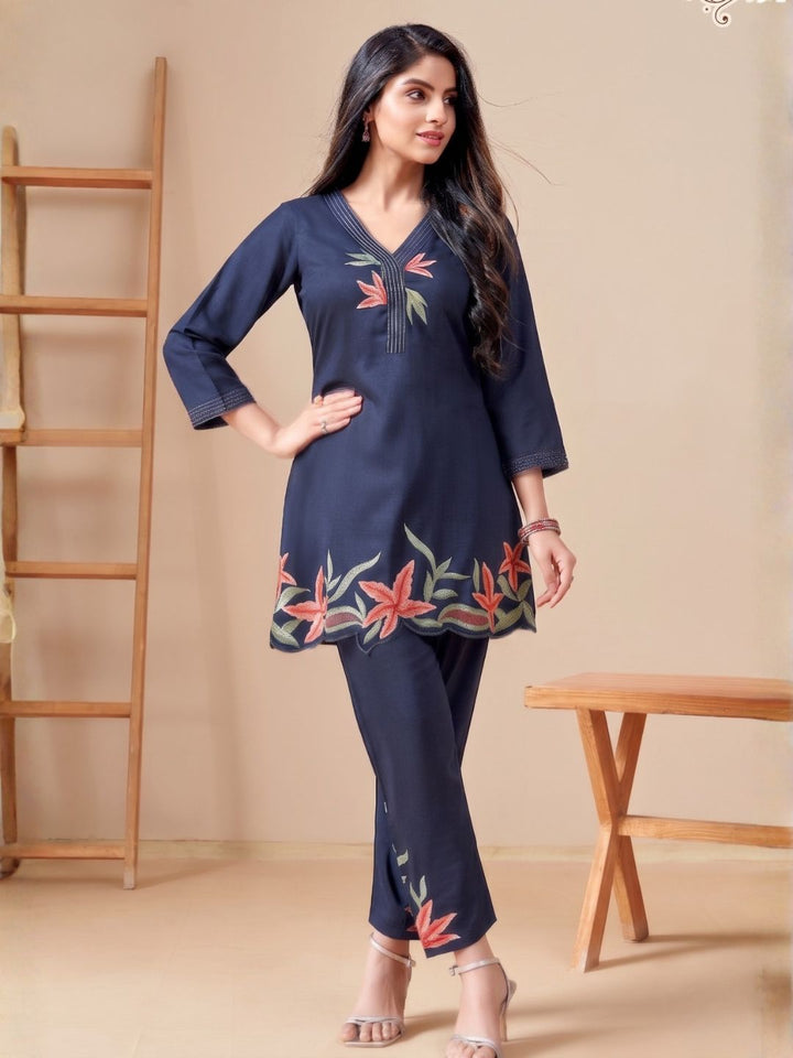 Modina Indigo APPLIQUE CO-ORD SET