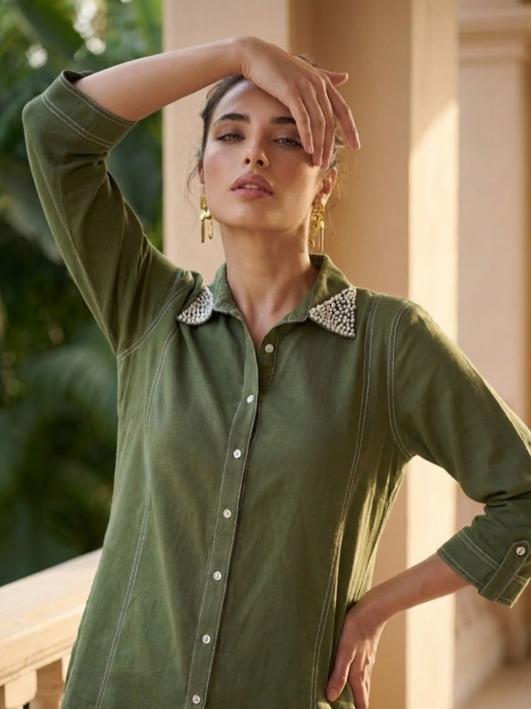 Ivanka Moss Embroidery Co-ord Set