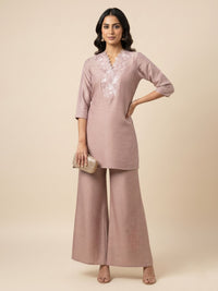 Prisha periwinkle embroidery co-ord set