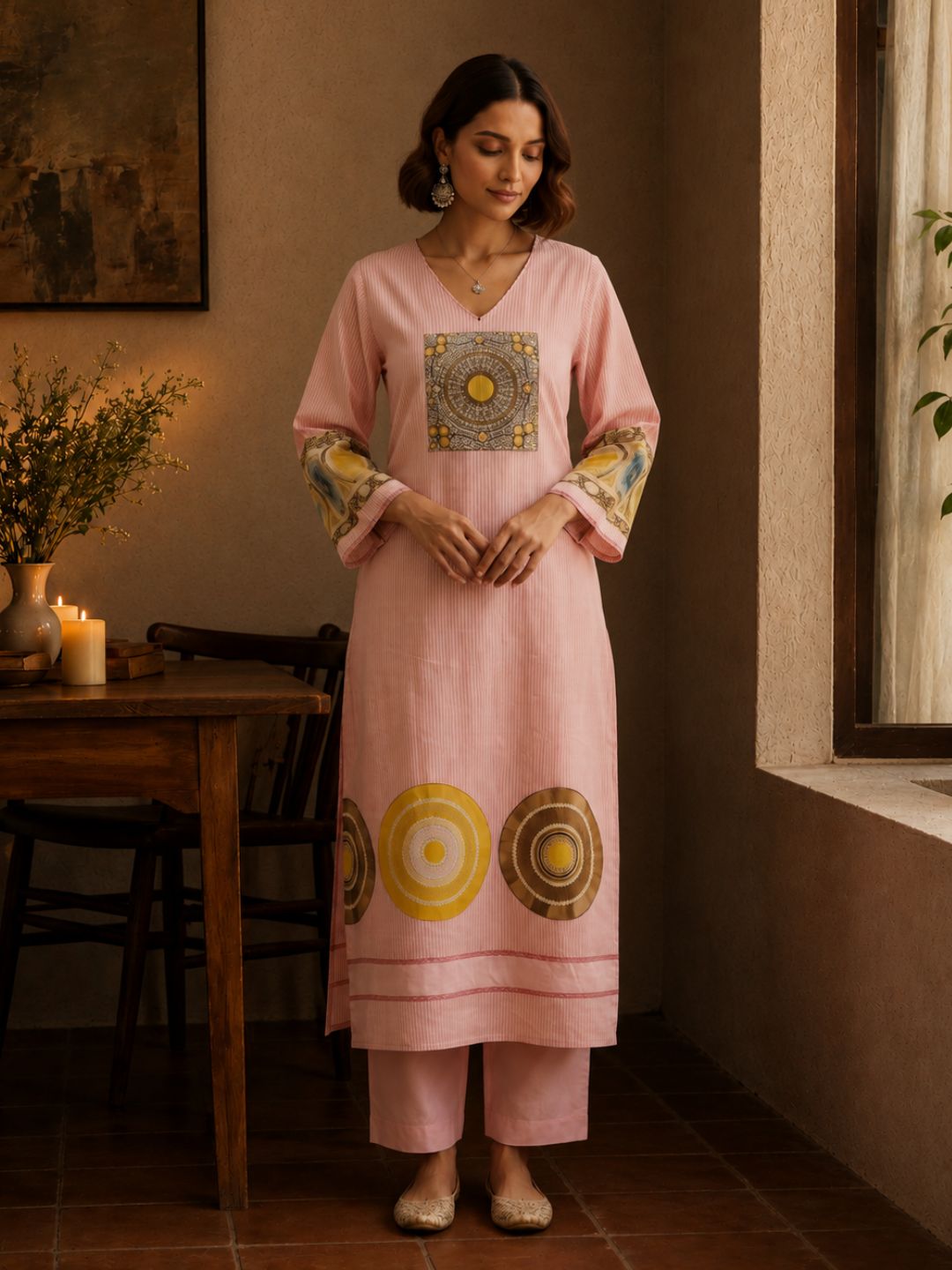 Virosh Softpink cotton kurta pant set