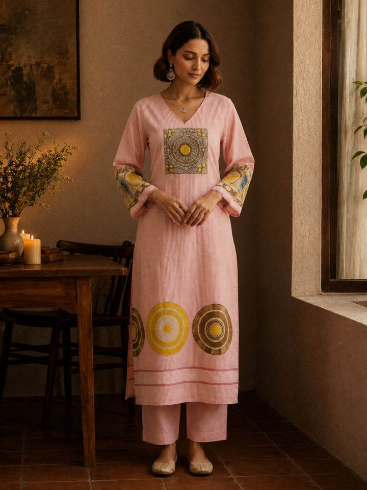 Virosh Softpink cotton kurta pant set