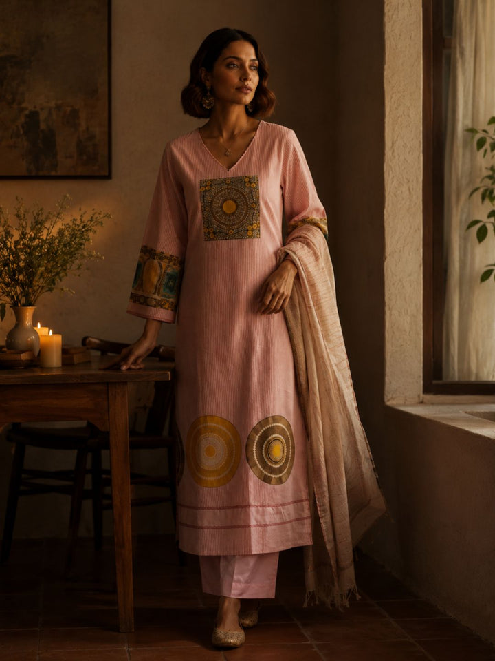 Virosh Softpink cotton kurta pant set