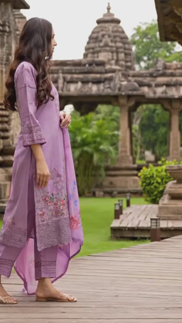 HETAL ORCHID FULL EMBROIDERY SUIT SET