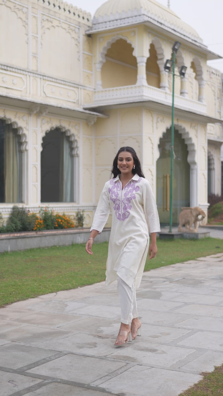 Bela Ice Embroidered Kurta Pant Set