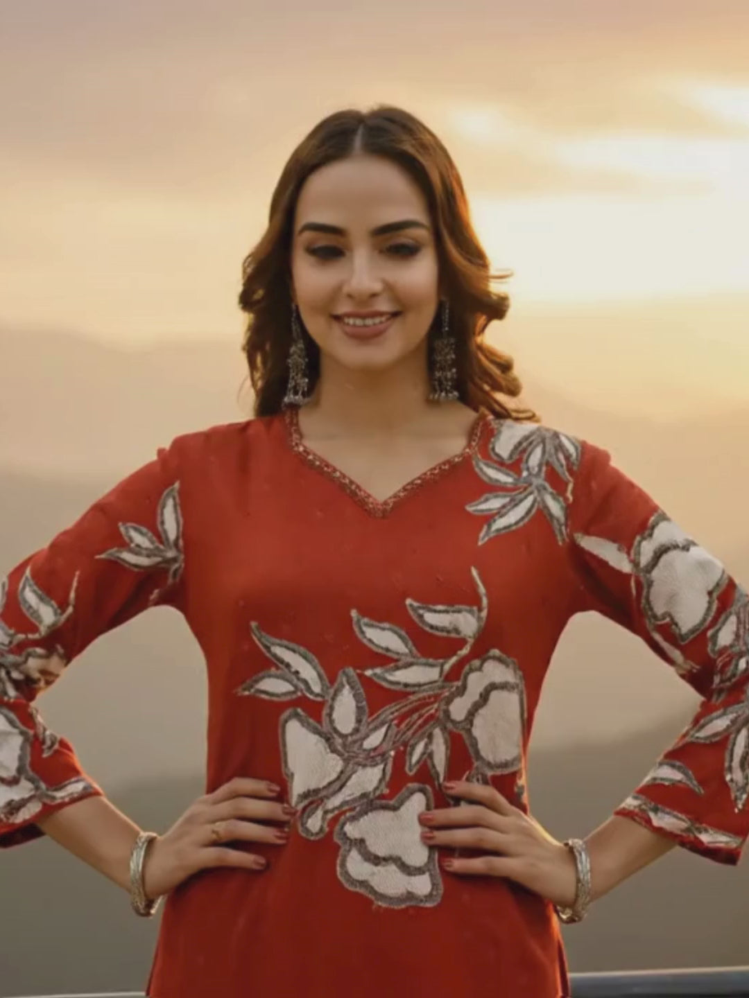 Bakul Rust Digital Print Kurta Pant Set