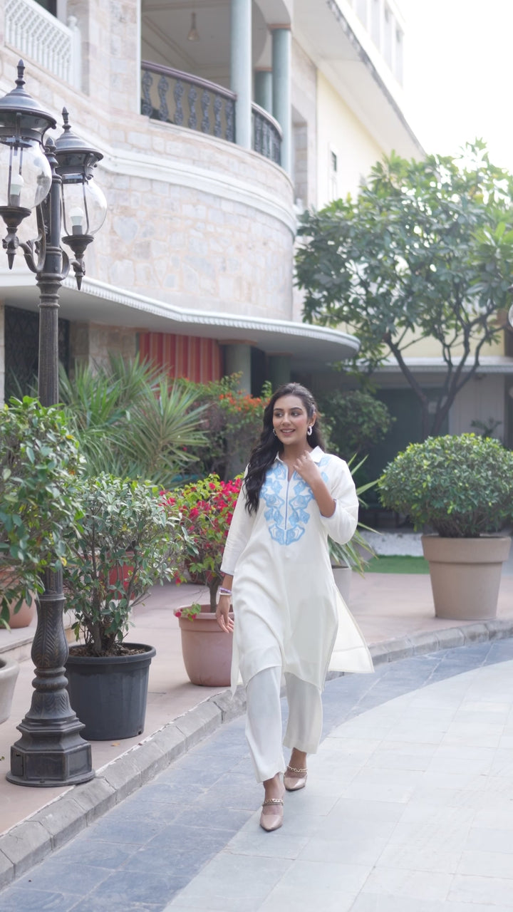 Bela Ice Embroidered Kurta Pant Set
