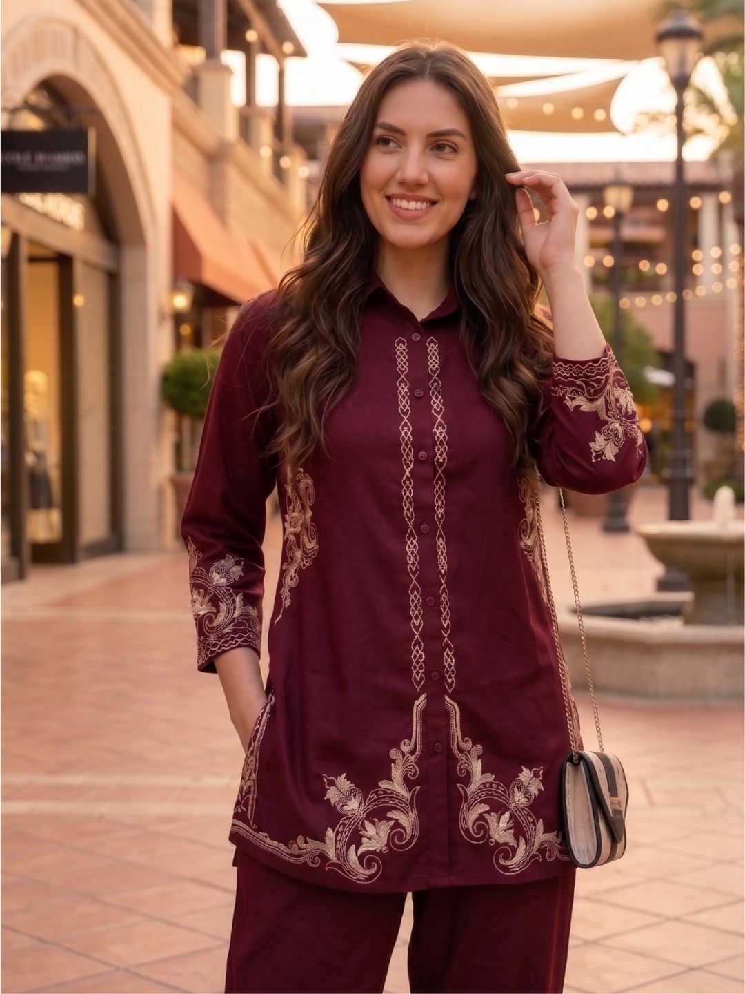 Prisha jam embroidery cotton co-ord set