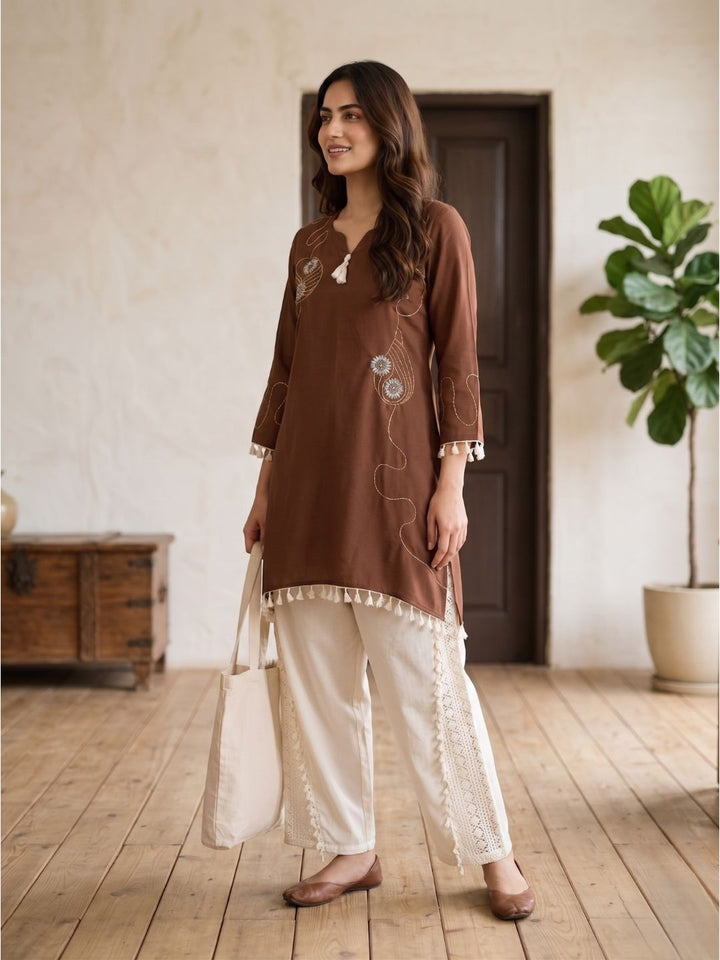 Prisha peanut cotton co-ord set