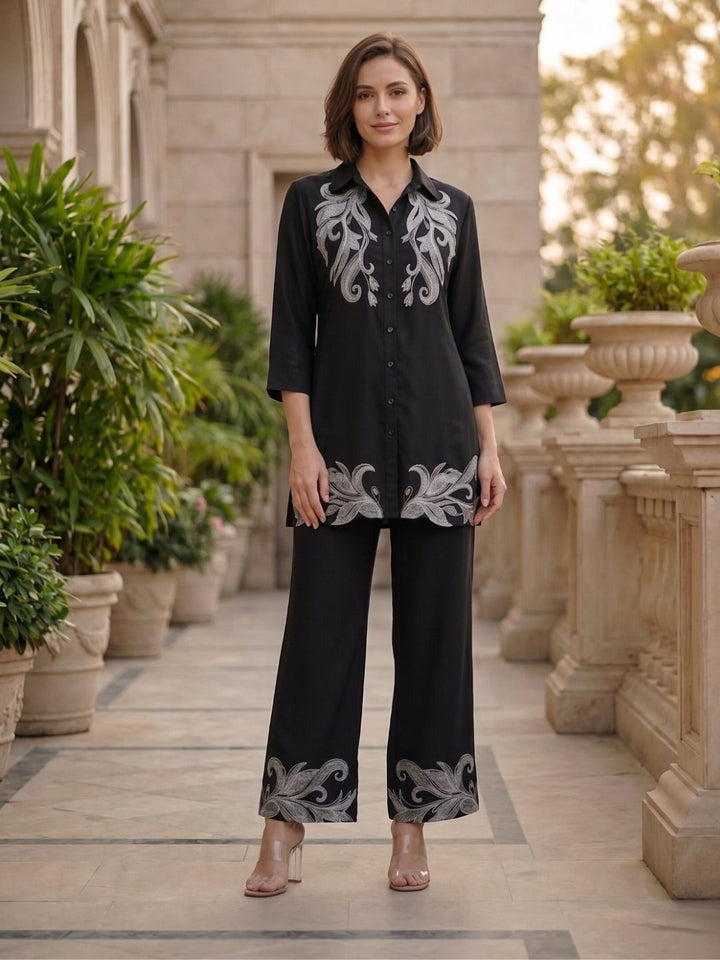 Prisha soot embroidery cotton co-ord set