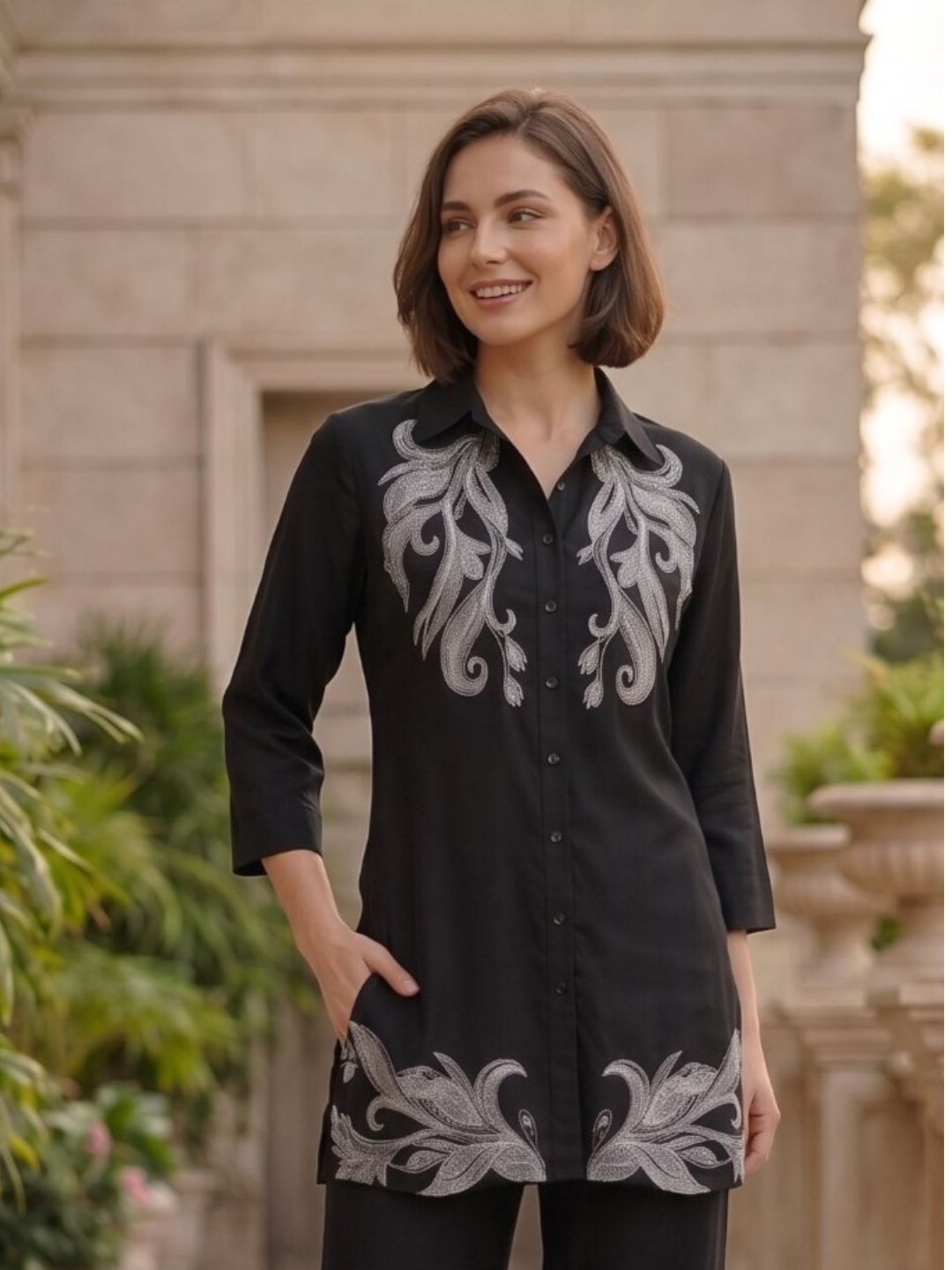 Prisha soot embroidery cotton co-ord set