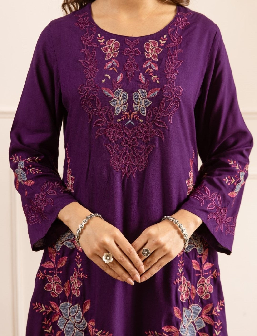 Karen grape embroidery cotton co-ord set