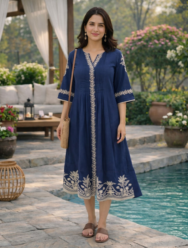 Slopi dodger embroidery cotton dress