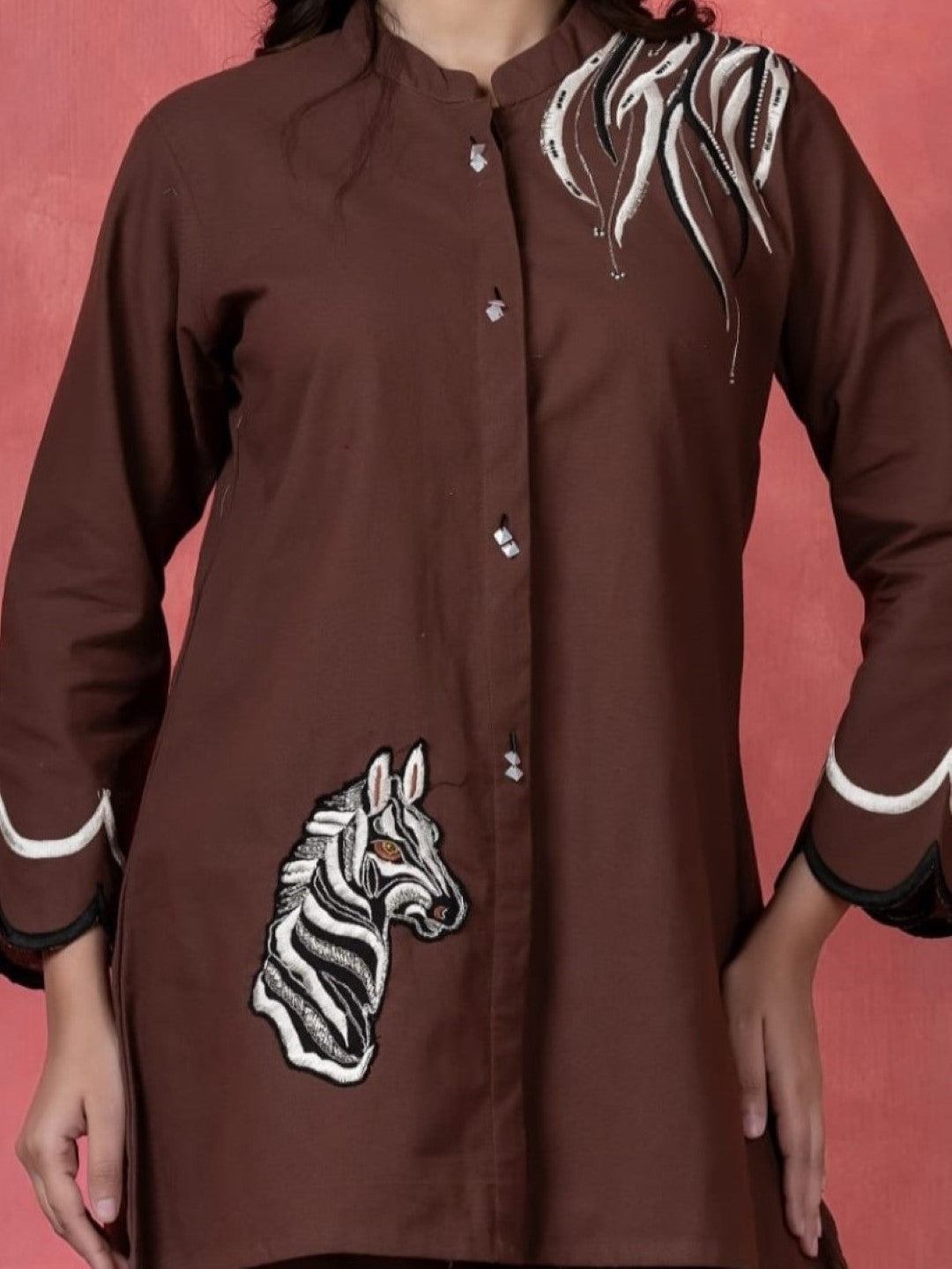 Gaur mulberry embroidery cotton co-ord set
