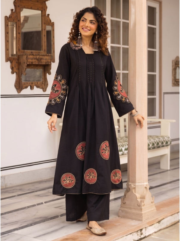 Karen ebony embroidery kurta pant set