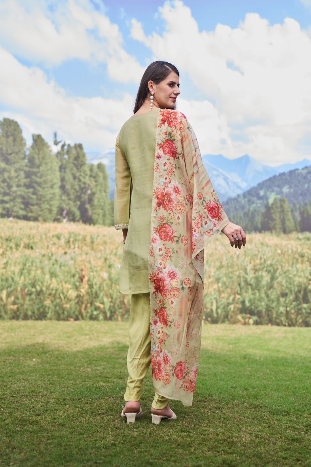 Devishi Mint Heavy Suit Set with Tulip Pants