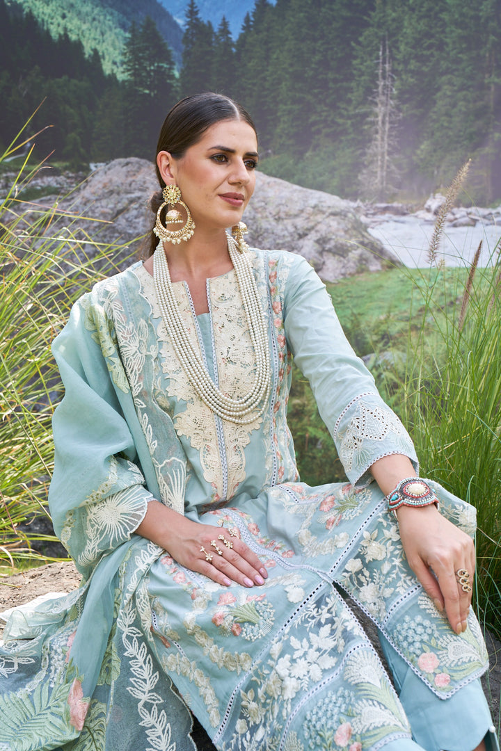 Noori Sky Full Heavy Work Premium Pakistani Suit Set