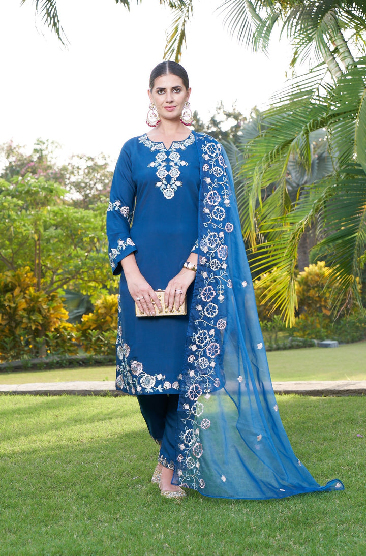 Maksoor Azure Full Work Pakistani Suit Set