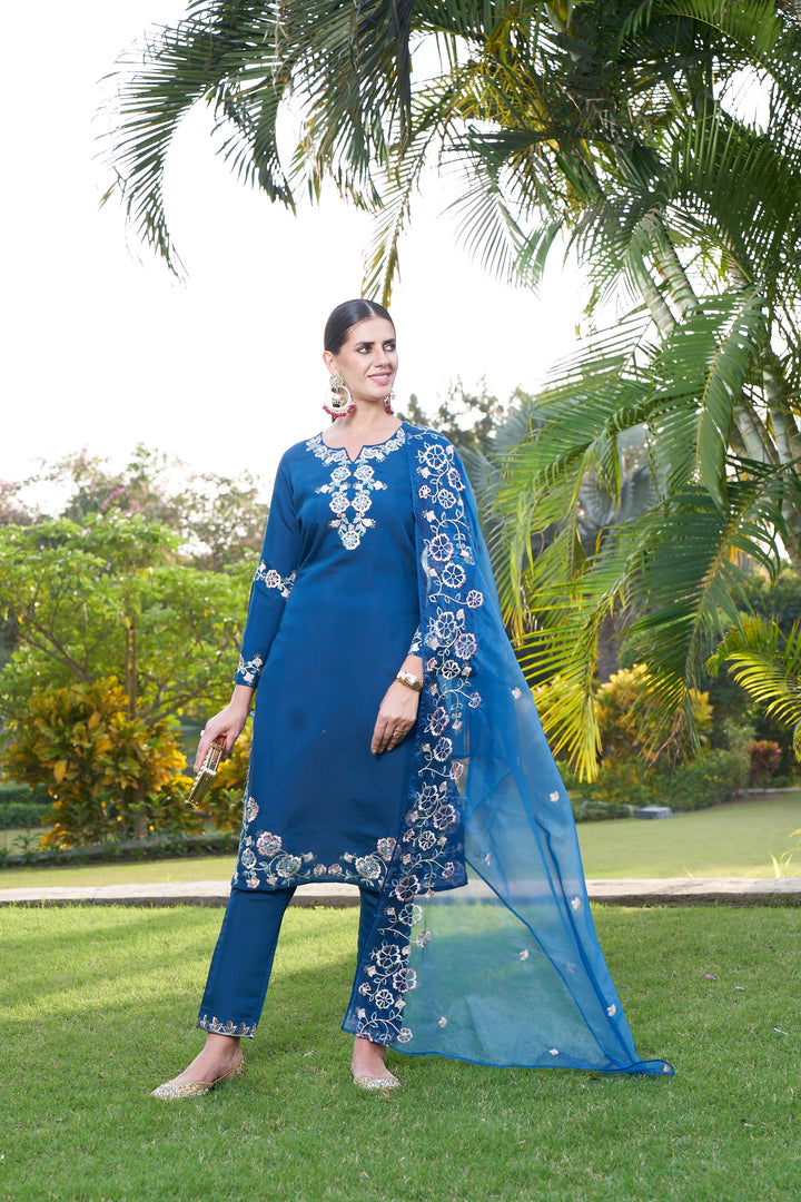 Maksoor Azure Full Work Pakistani Suit Set