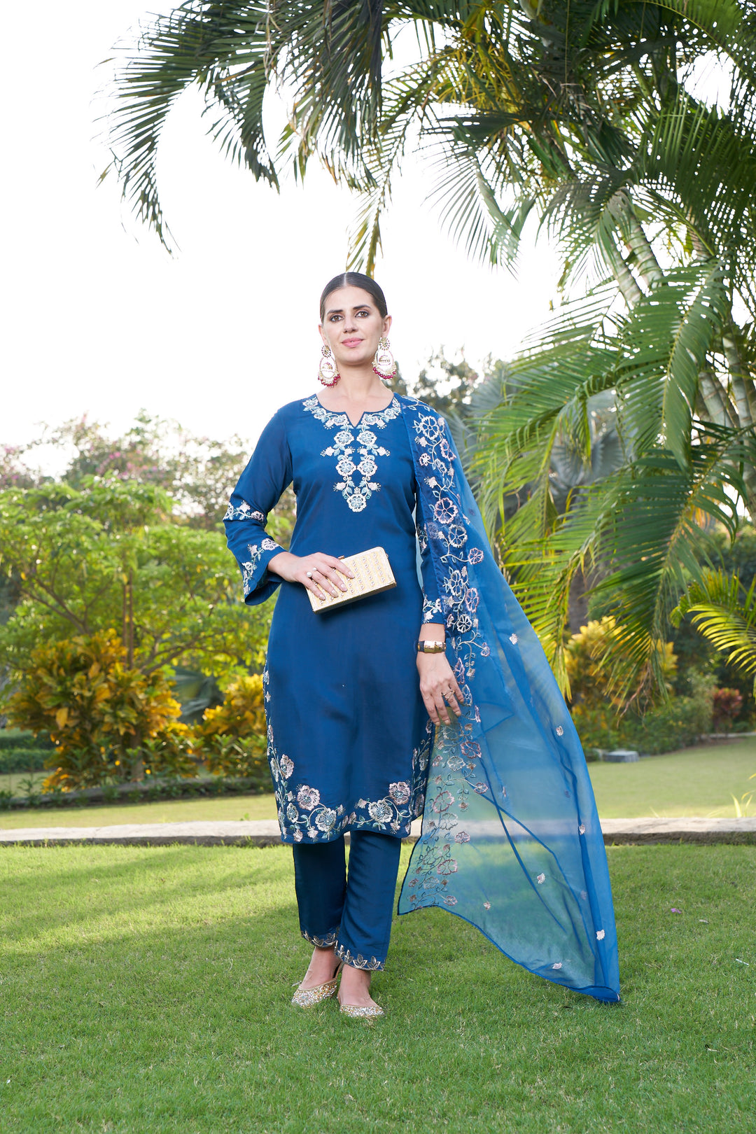 Maksoor Azure Full Work Pakistani Suit Set