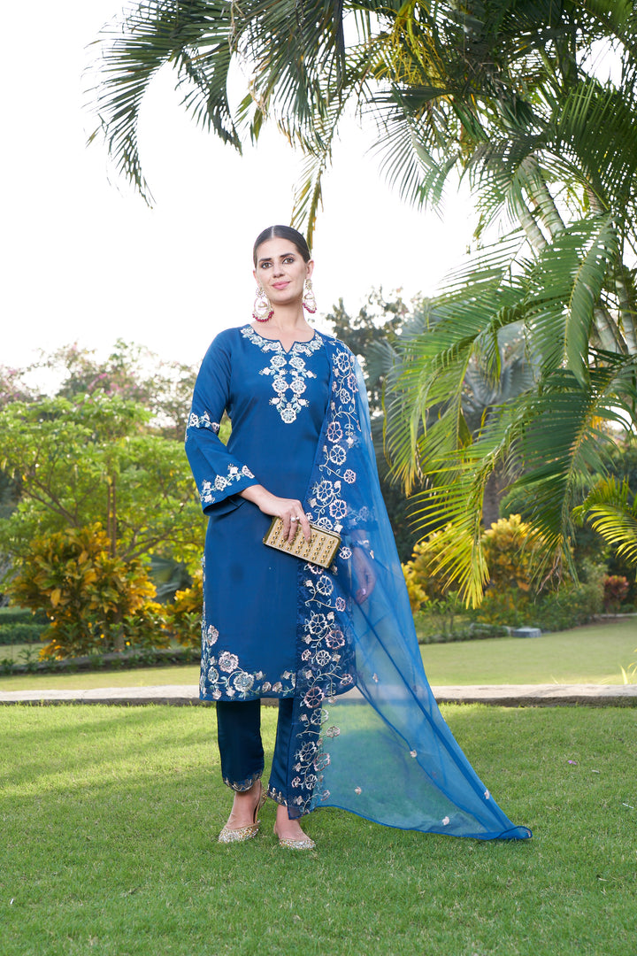 Maksoor Azure Full Work Pakistani Suit Set