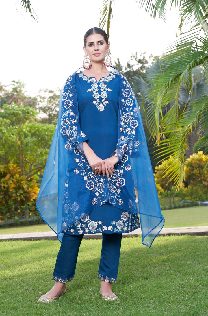 Maksoor Azure Full Work Pakistani Suit Set