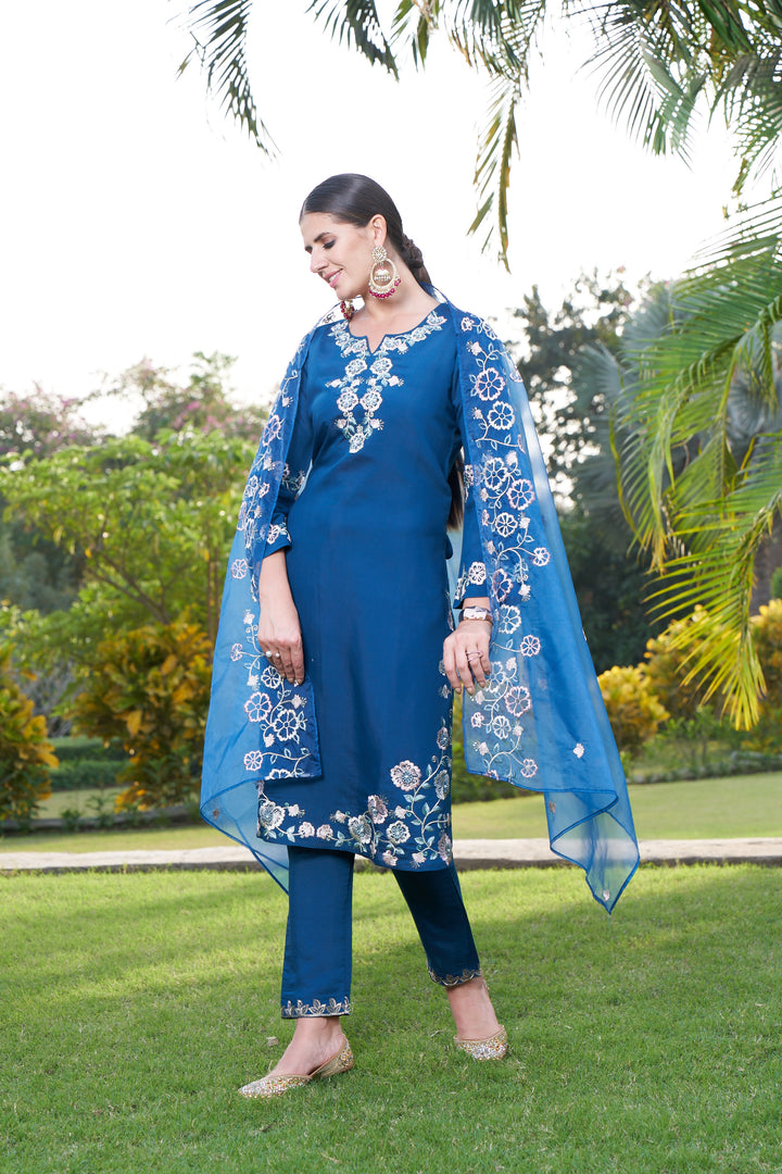 Maksoor Azure Full Work Pakistani Suit Set