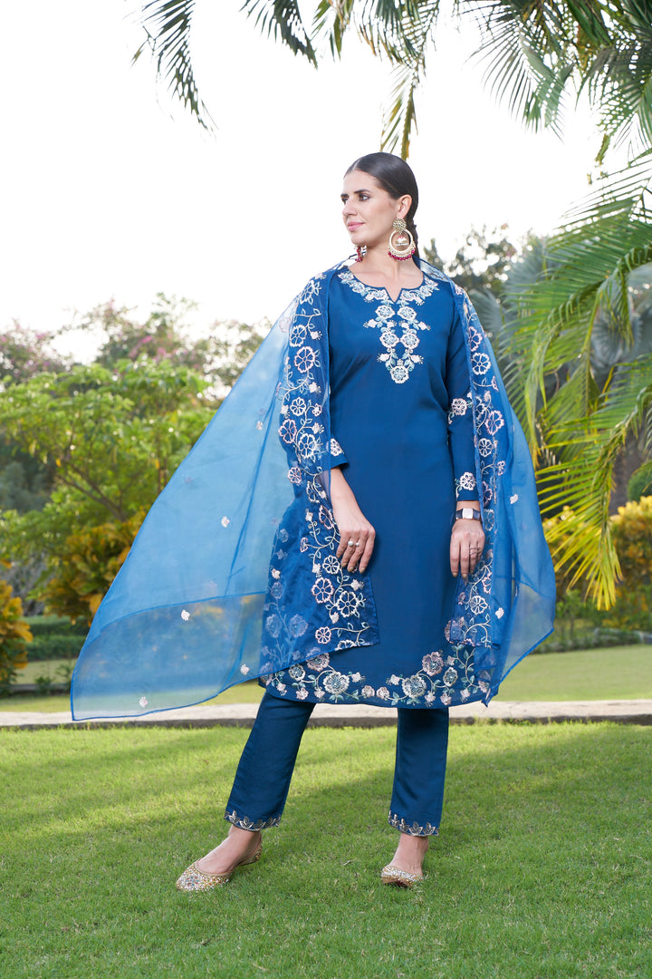 Maksoor Azure Full Work Pakistani Suit Set