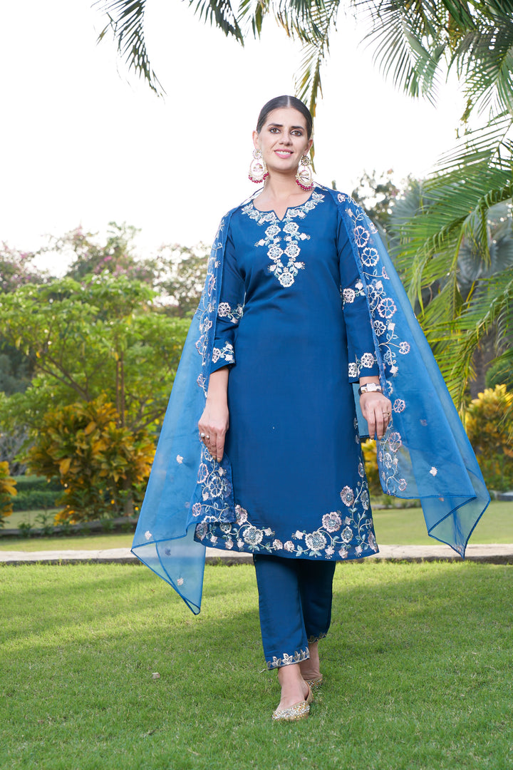 Maksoor Azure Full Work Pakistani Suit Set