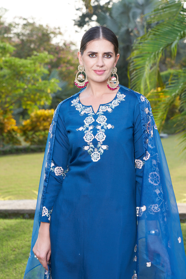 Maksoor Azure Full Work Pakistani Suit Set