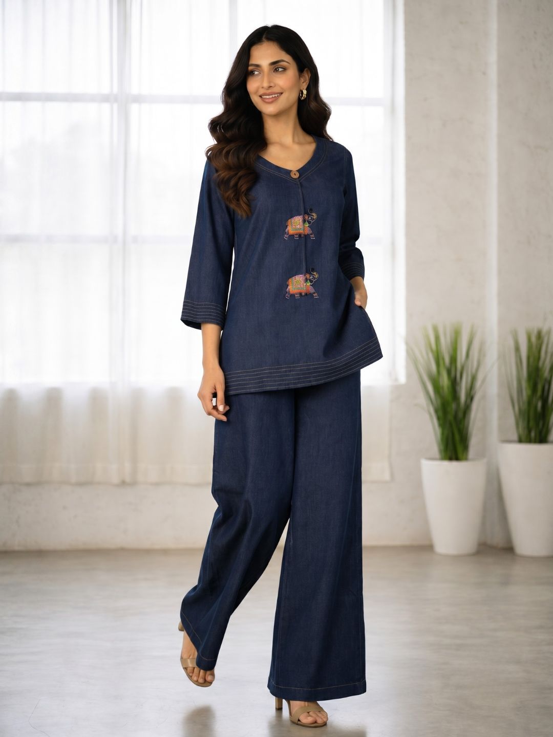 Prisha Denim Cotton co-ord set