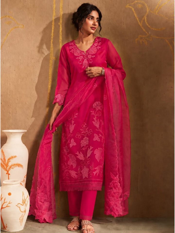 Bushra Taffy Lawn Full Work Suit Set