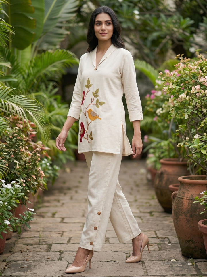 Sargi daisy embroidery co-ord set