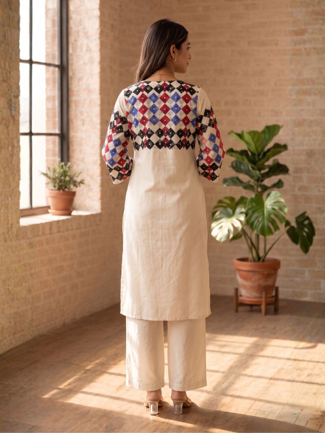 Swades porcelain cotton kurta pant set