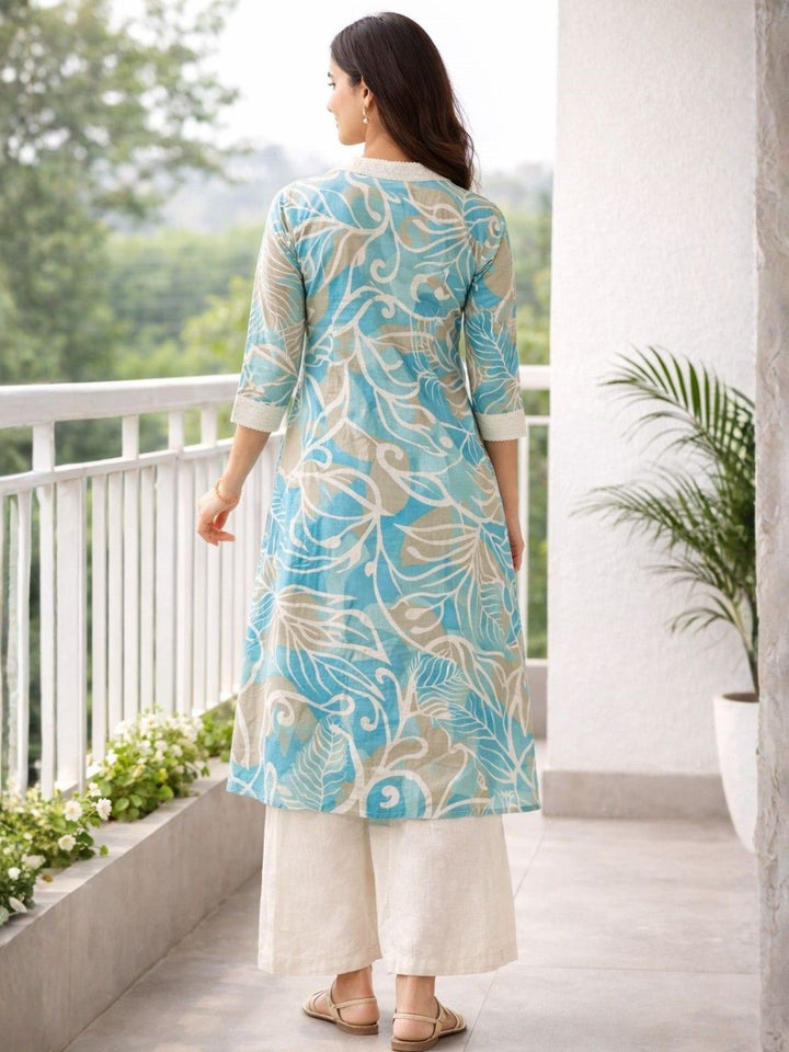 Surbhi sky cotton kurta pant set