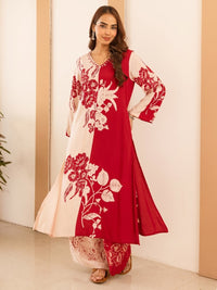Karen cranberry cotton kurta pant set