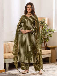 Karen olive cotton suit set