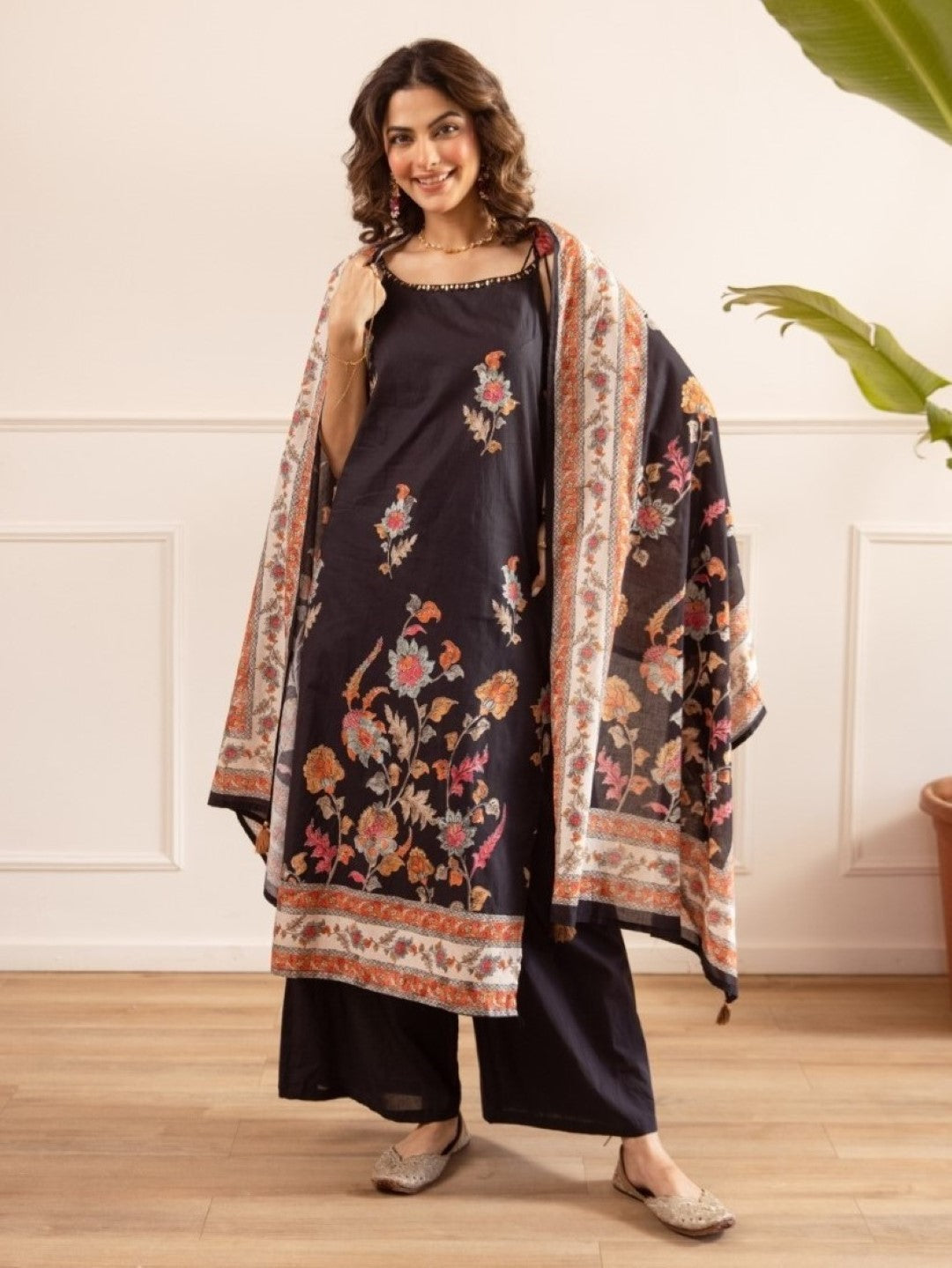 Karen obsidian cotton suit set