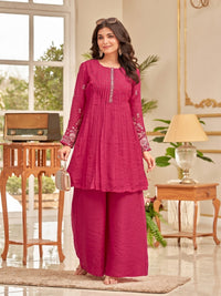 Gaurisha Merlot Embroidery Premium Co-ord Set