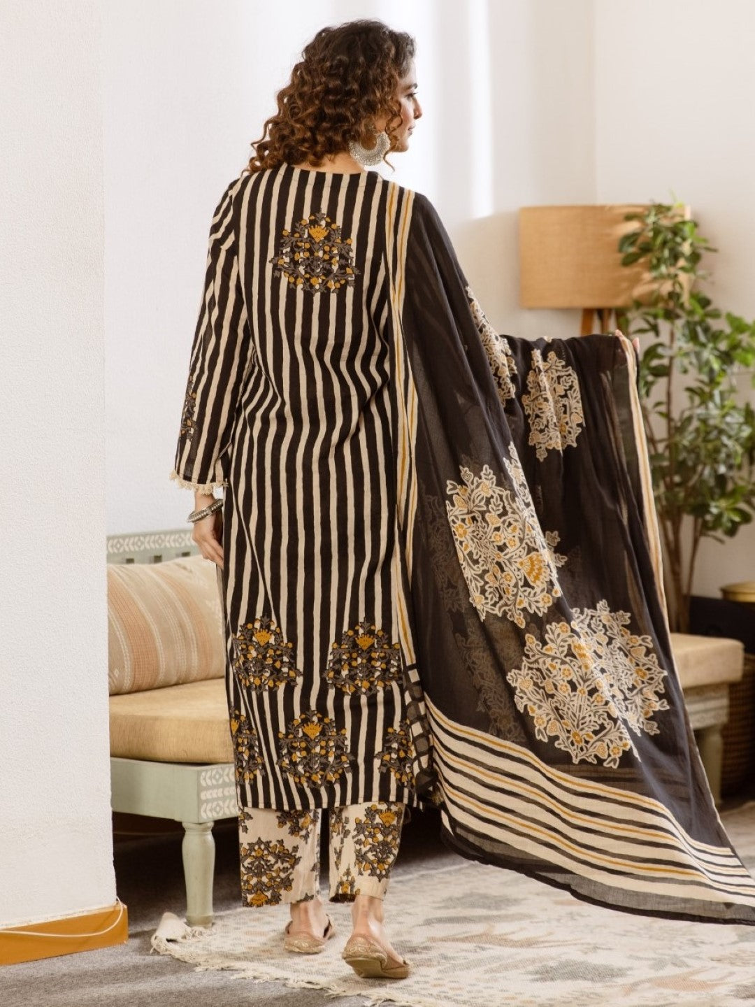 Kamli Sable Cotton Suit Set