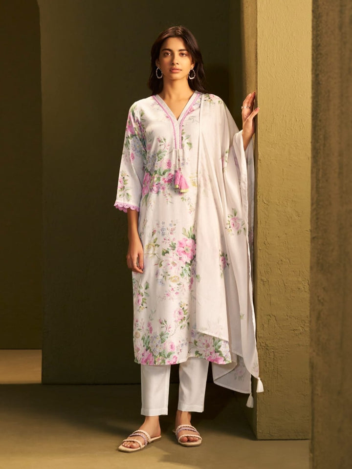 Itrh peony cotton linen suit set