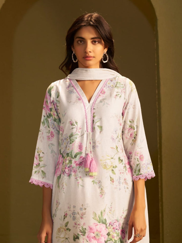 Itrh peony cotton linen suit set