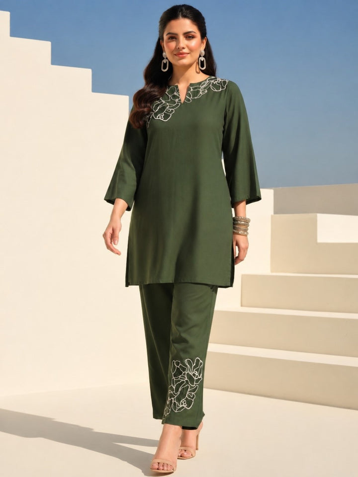 Ivanka Pear Embroidery Cotton Co-Ord Set