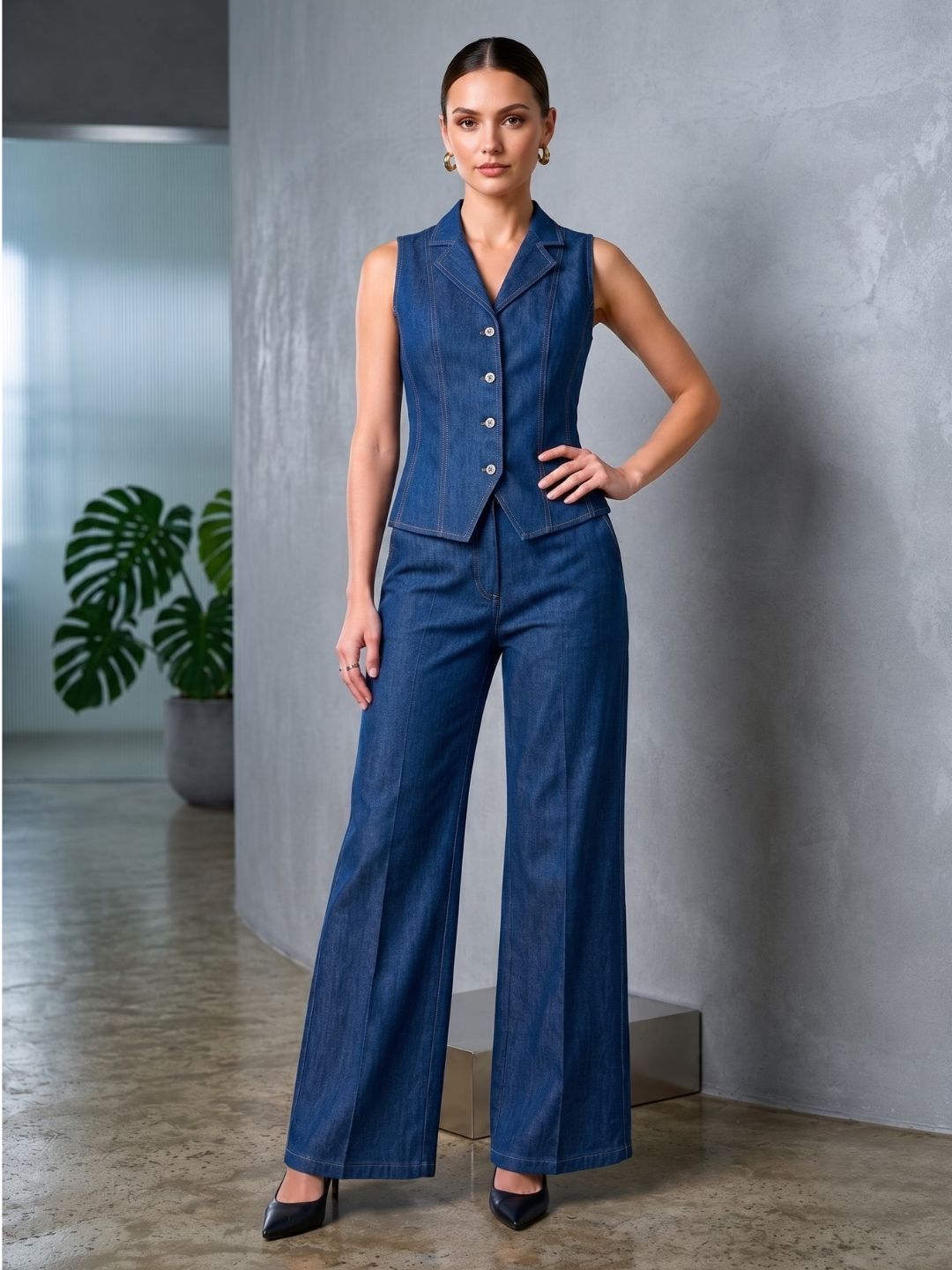 Prisha Cloud Denim Co-ord Set