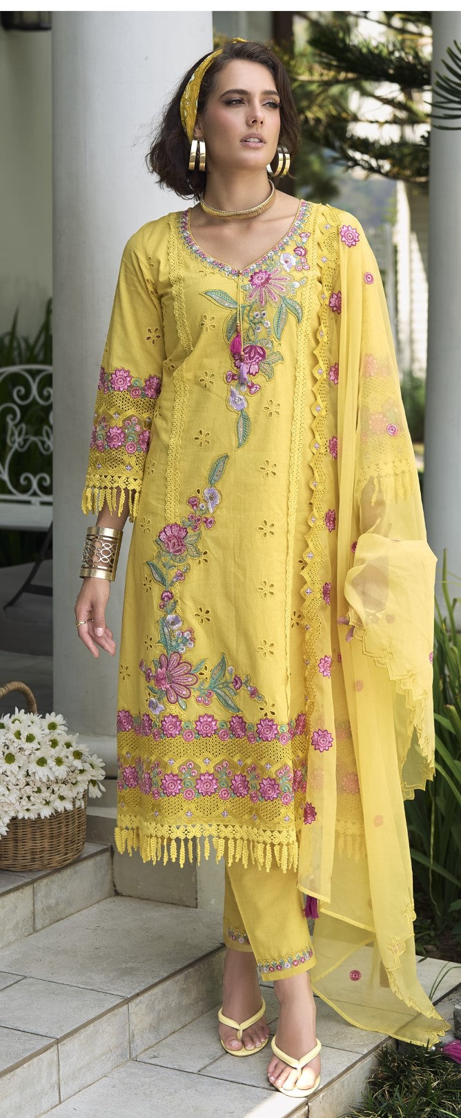 Nayla Lime embroidery Premium Lawn Suit Set