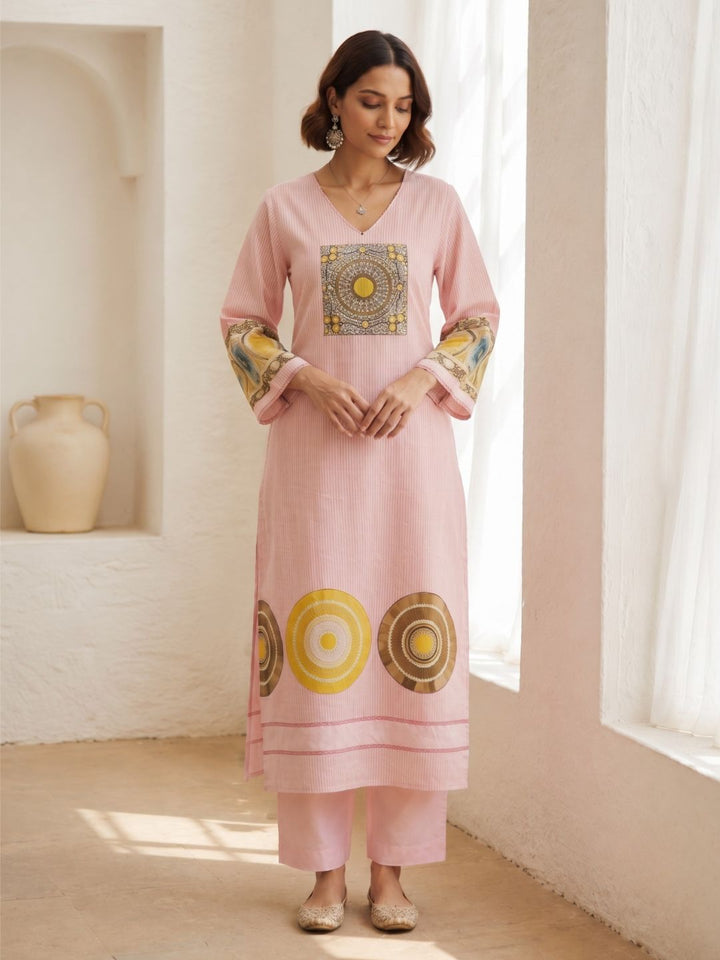 Virosh Softpink cotton kurta pant set