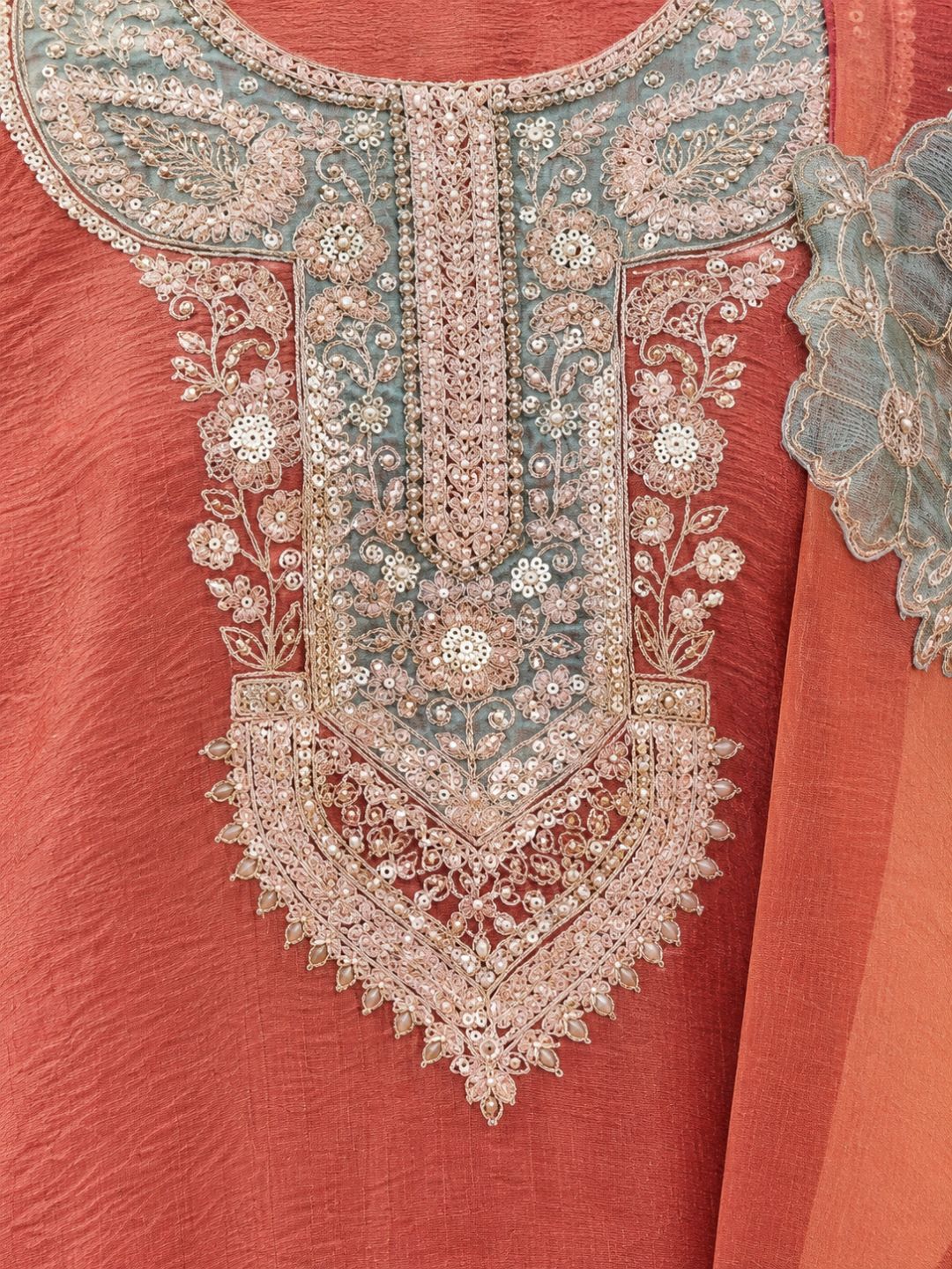 Mihika apricot full work suit set