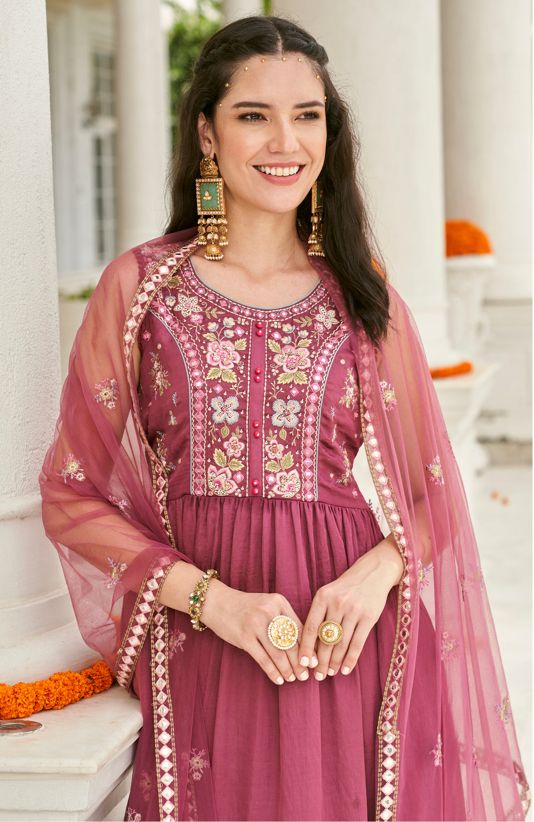 Sakina Blush Embroidery Sharara Suit Set