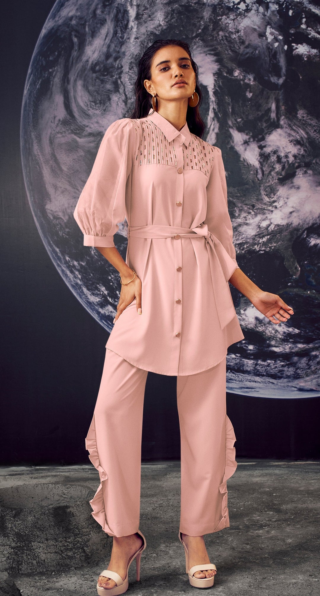 PAPPILION BLUSH HANDWORK CO-ORD SET