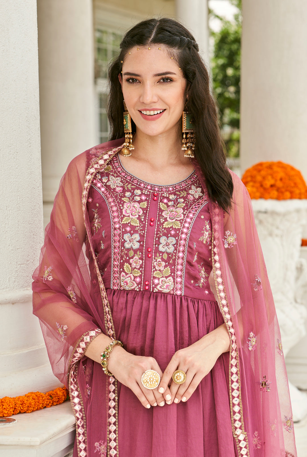 Sakina Blush Embroidery Sharara Suit Set